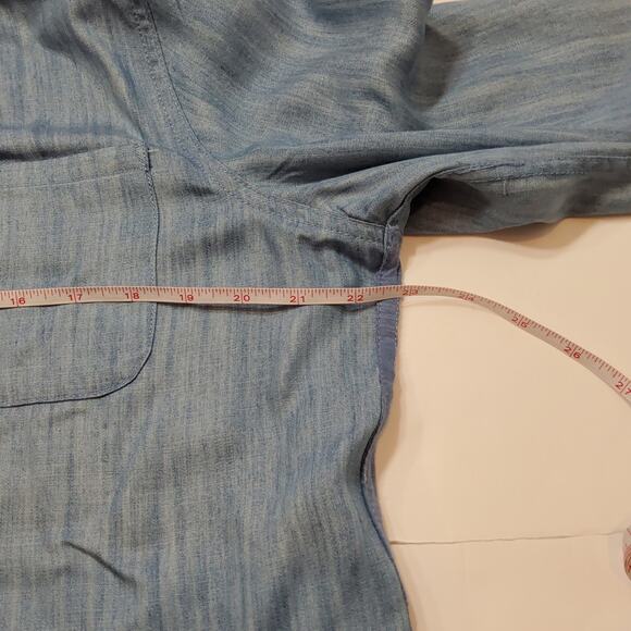 Bianca Nygard Petite Chambray Long Sleeve Top Size PL - Picture 5 of 9